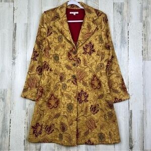 Y2K‎ Cabi Floral Tapestry Jacket 12 Guinevere Brocade Flower Long Coat Fall Wear